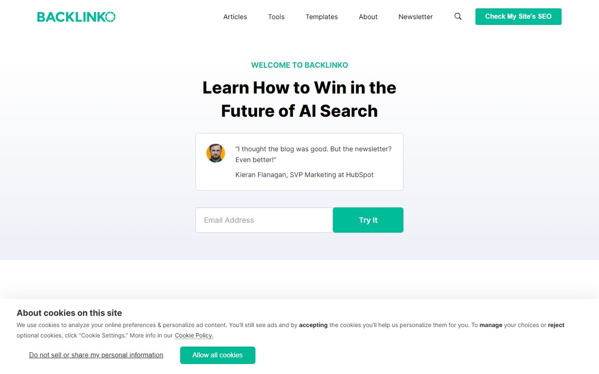 Backlinko landing page